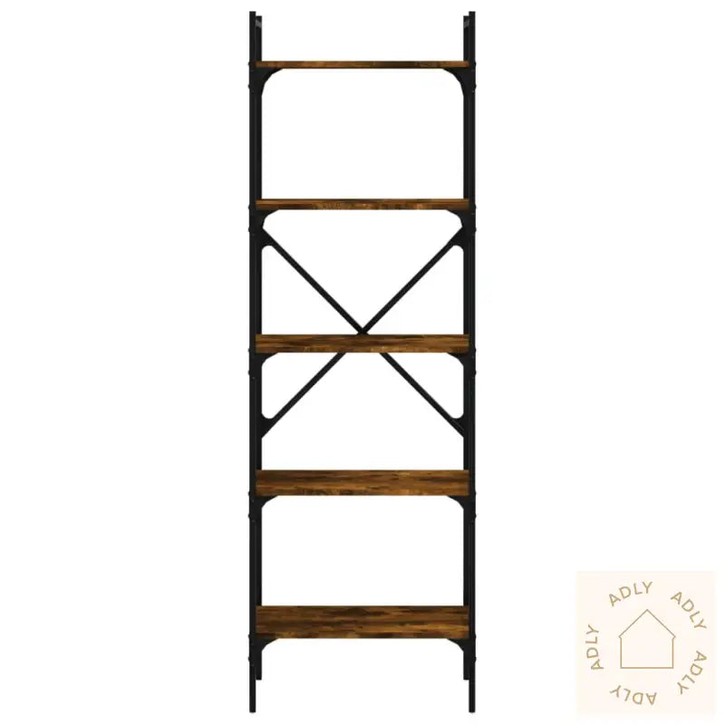 Bokhylle 5 Etasjer Røkt Eik 56X31,5X174 Cm Konstruert Tre