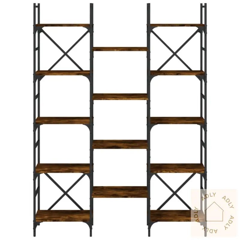 Bokhylle Røkt Eik 127,5X28,5X172,5 Cm Konstruert Tre