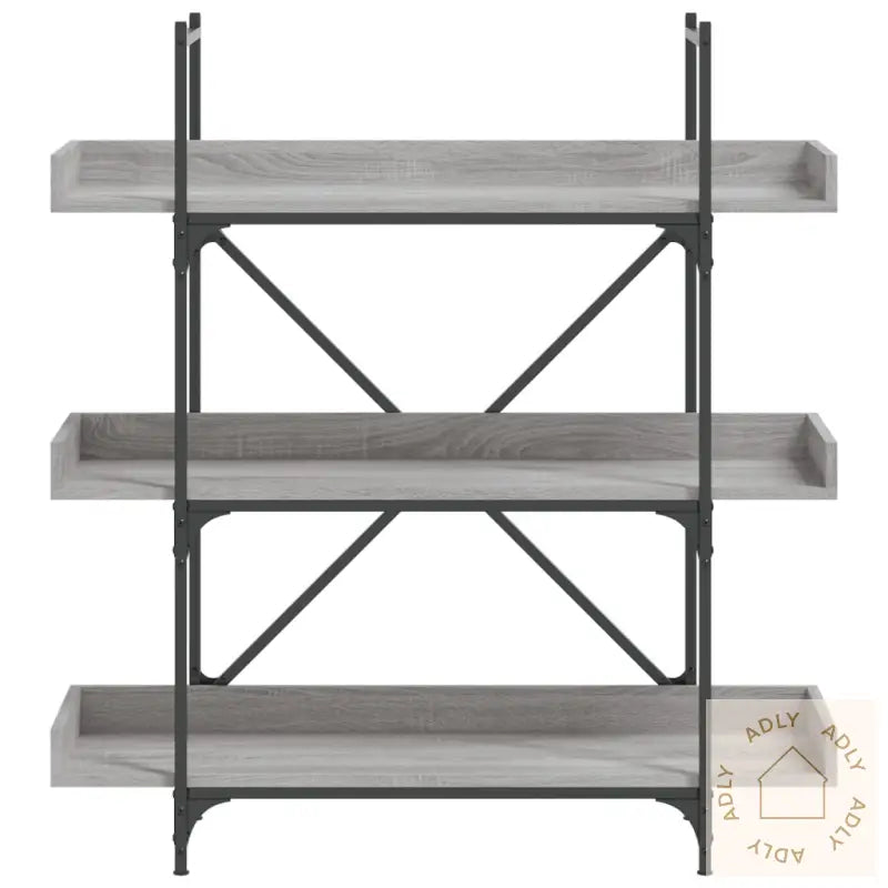 Bokhylle 3 Etasjer Grå Sonoma 100X33X108,5 Cm Konstruert Tre
