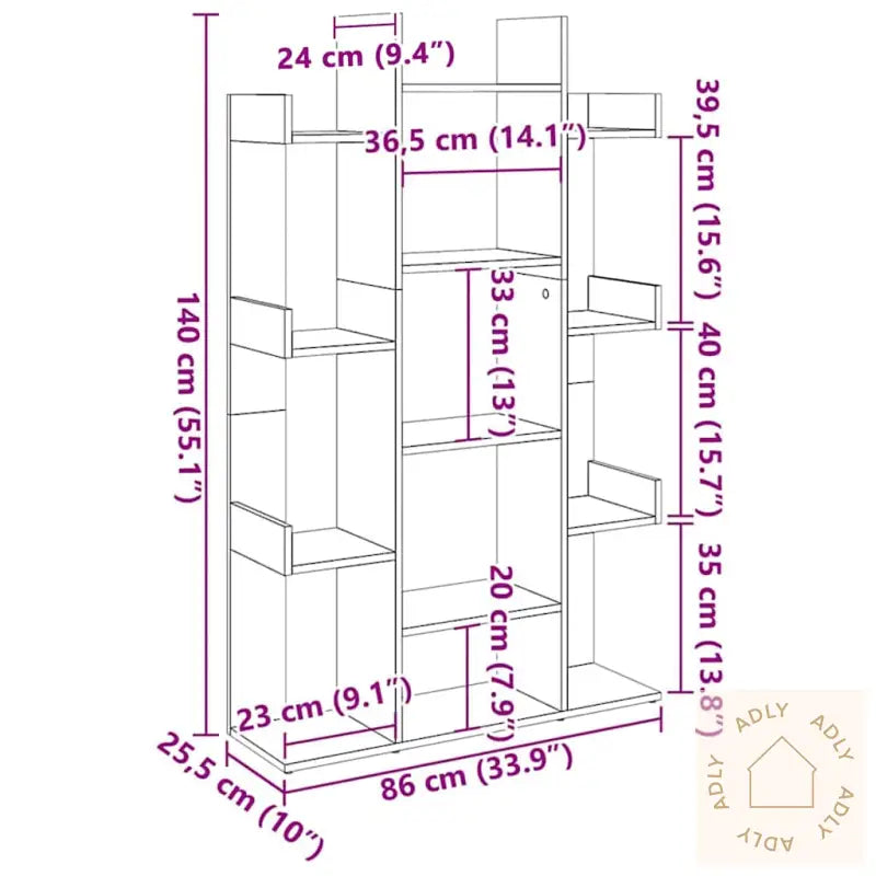 Bokhylle Svart 86X25,5X140 Cm Konstruert Tre