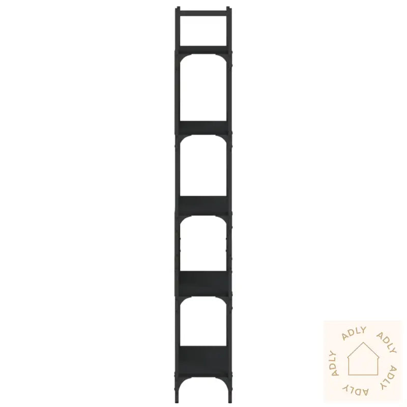 Bokhylle 5 Etasjer Svart 60,5X24X166,5 Cm Konstruert Tre