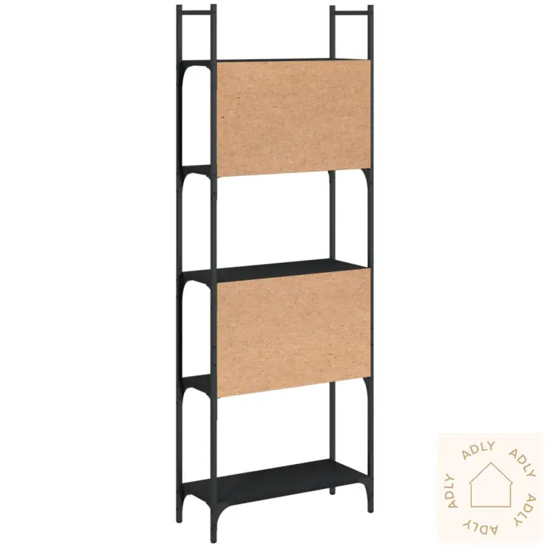 Bokhylle 5 Etasjer Svart 60,5X24X166,5 Cm Konstruert Tre