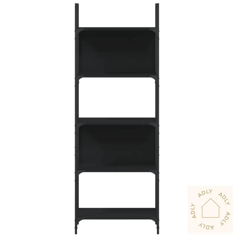Bokhylle 5 Etasjer Svart 60,5X24X166,5 Cm Konstruert Tre