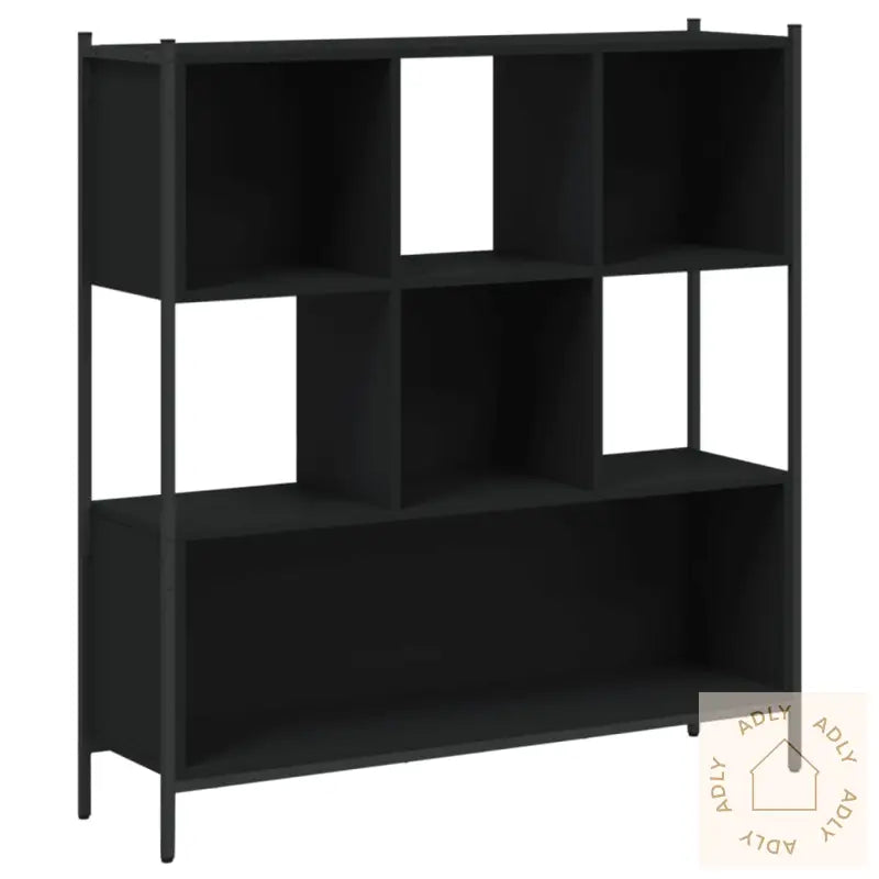 Bokhylle Svart 102X28X172 Cm Konstruert Tre