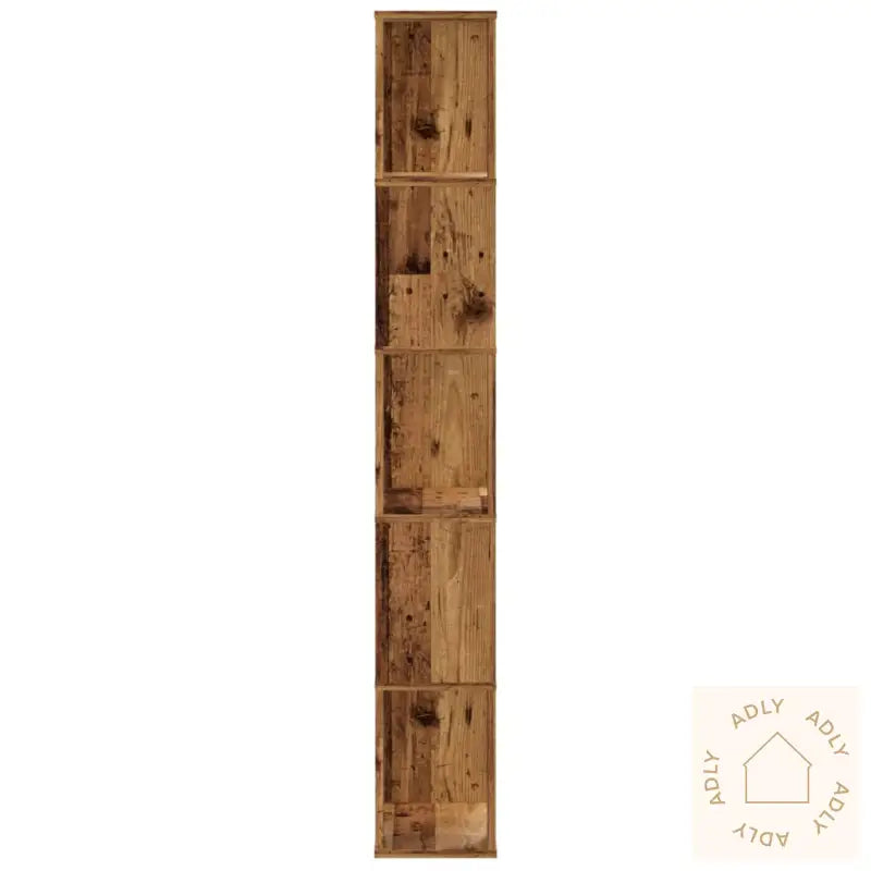 Bokhylle 5 Etasjer Gammelt Tre 45X23,5X162,5 Cm Konstruert Tre