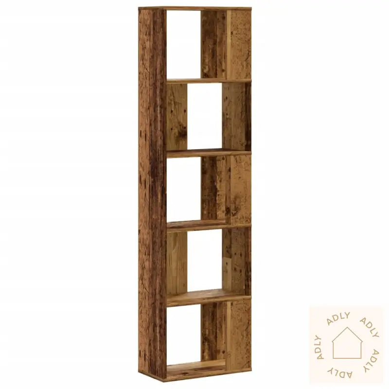 Bokhylle 5 Etasjer Gammelt Tre 45X23,5X162,5 Cm Konstruert Tre