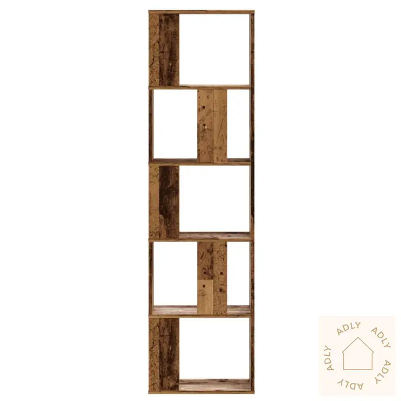 Bokhylle 5 Etasjer Gammelt Tre 45X23,5X162,5 Cm Konstruert Tre