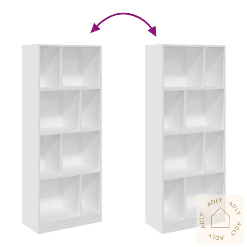 Bokhylle Hvit 57X28,5X141 Cm Konstruert Tre