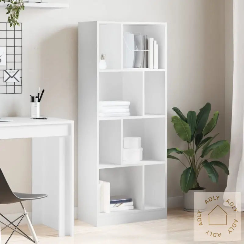 Bokhylle Hvit 57X28,5X141 Cm Konstruert Tre