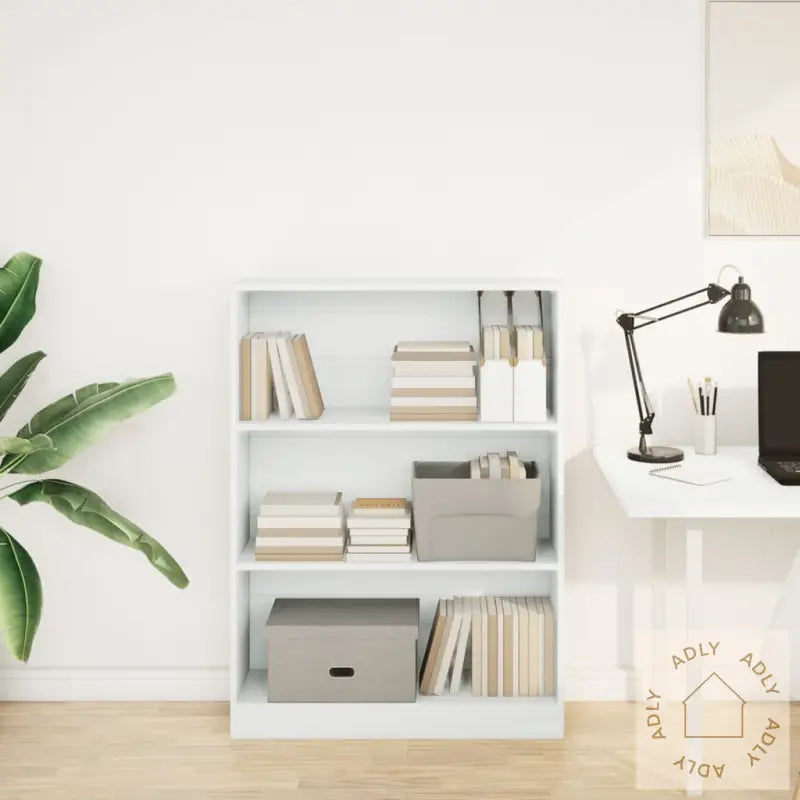 Bokhylle Hvit 80X24X109 Cm Konstruert Tre