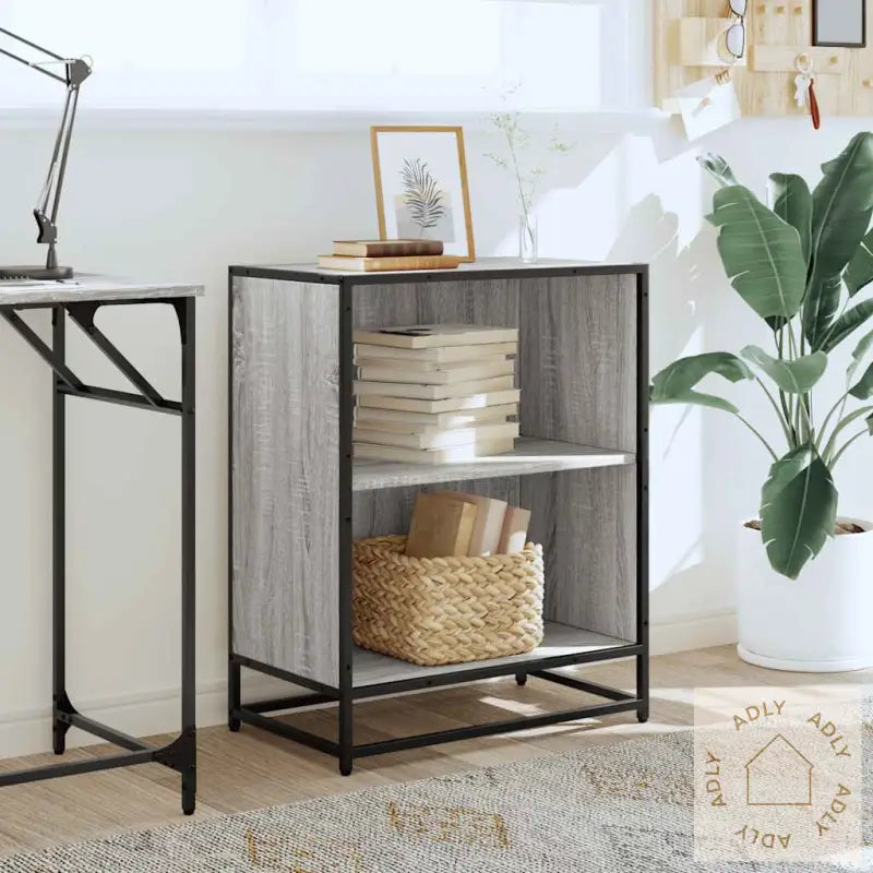 Bokhylle Grå Sonoma 60X35X76 Cm Konstruert Tre