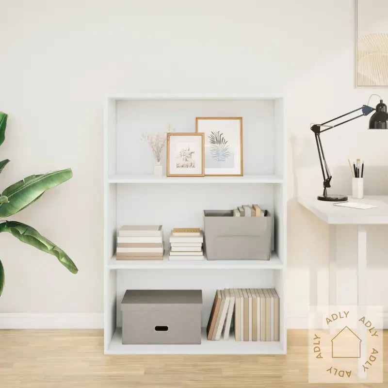 Bokhylle Hvit 80X30X114 Cm Konstruert Tre