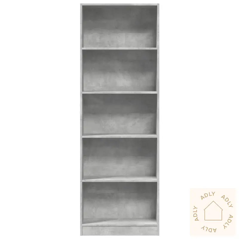 Bokhylle Betonggrå 60X24X176 Cm Konstruert Tre