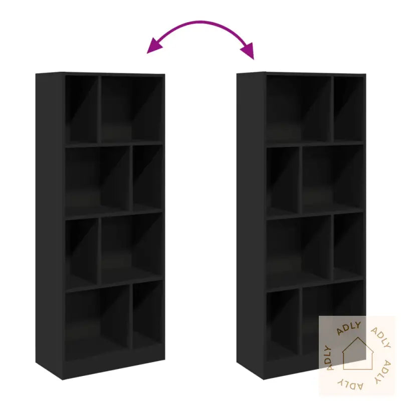 Bokhylle Svart 57X28,5X141 Cm Konstruert Tre