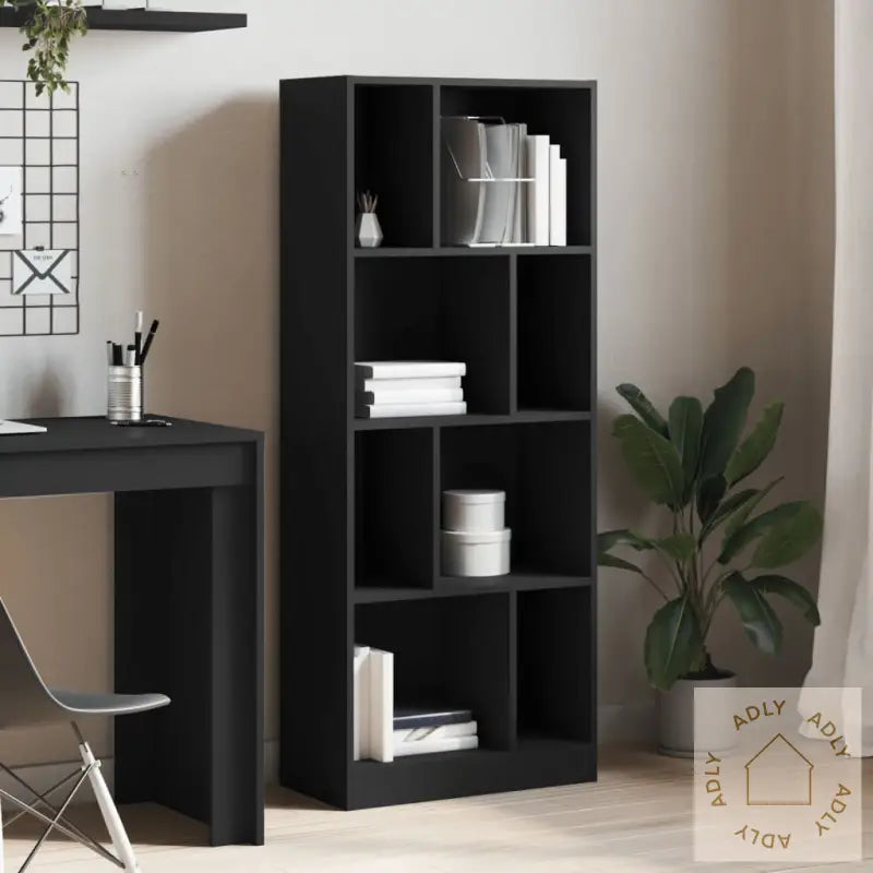 Bokhylle Svart 57X28,5X141 Cm Konstruert Tre