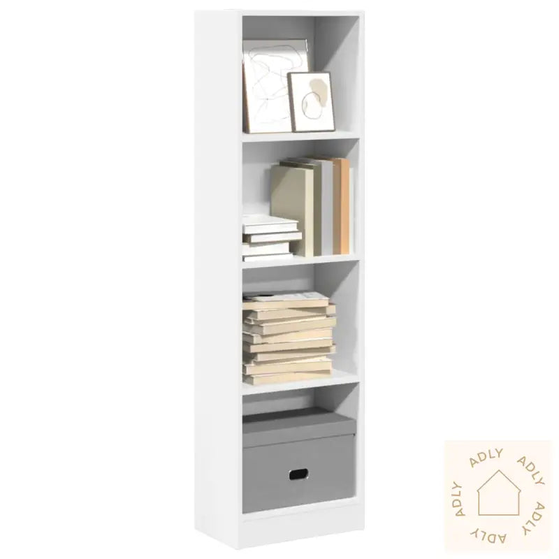 Bokhylle Hvit 40X24X143 Cm Konstruert Tre