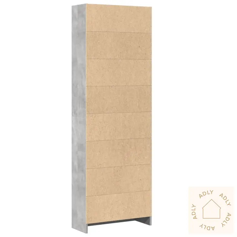 Bokhylle Betonggrå 60X24X176 Cm Konstruert Tre