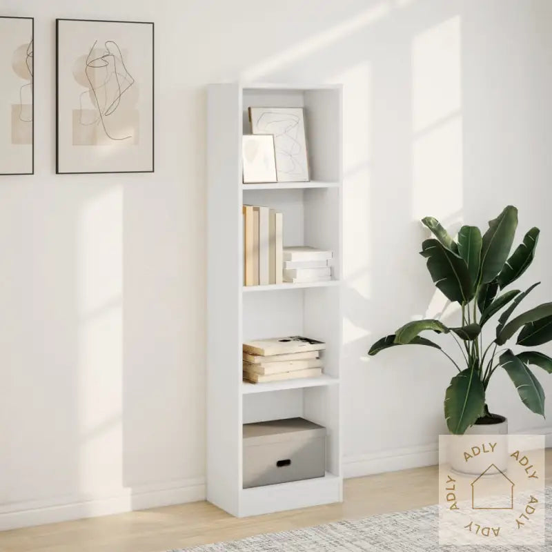 Bokhylle Hvit 40X24X143 Cm Konstruert Tre