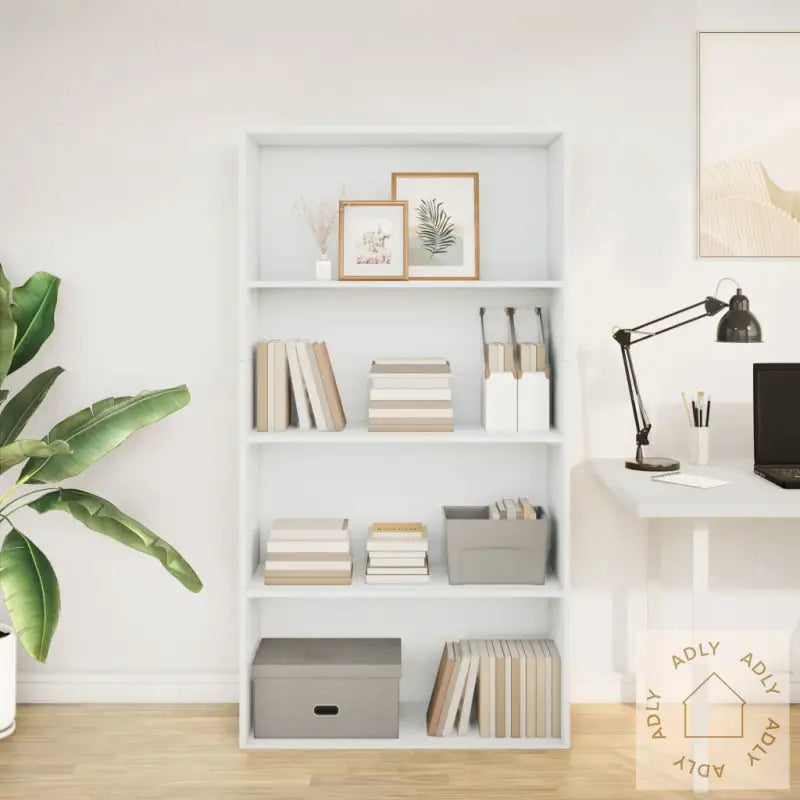 Bokhylle Hvit 80X30X152 Cm Konstruert Tre