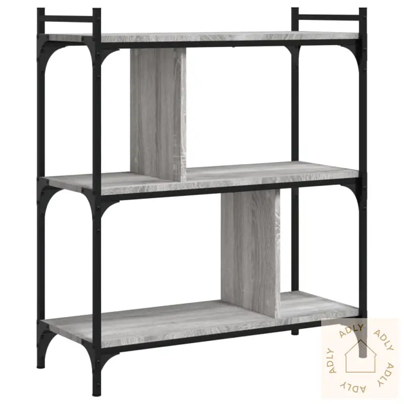 Bokhylle 3 Etasjer Grå Sonoma 76X32X88 Cm Konstruert Tre