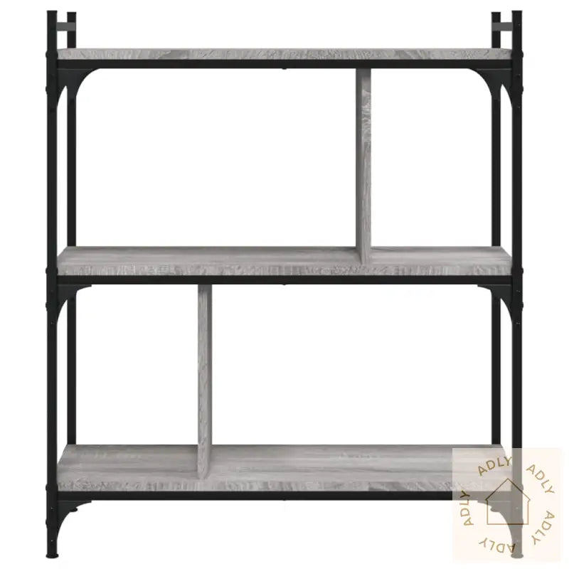 Bokhylle 3 Etasjer Grå Sonoma 76X32X88 Cm Konstruert Tre