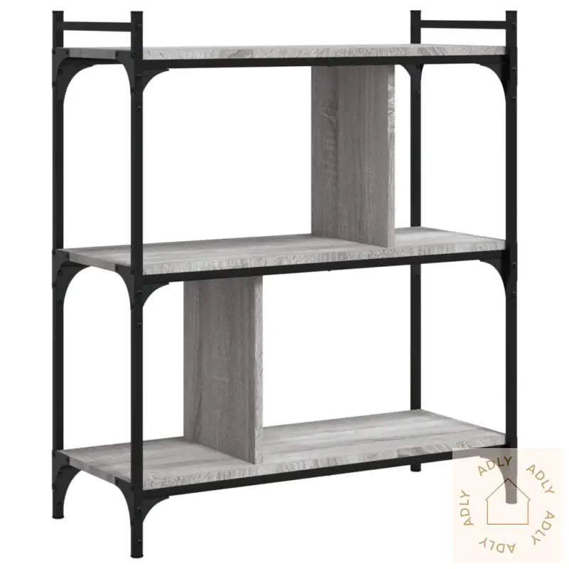 Bokhylle 3 Etasjer Grå Sonoma 76X32X88 Cm Konstruert Tre