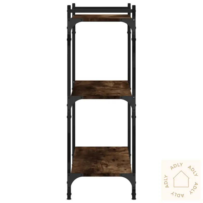 Bokhylle 3 Etasjer Røkt Eik 80X30X86 Cm Konstruert Tre