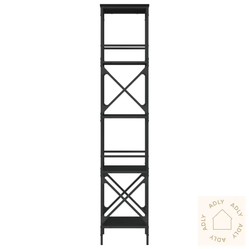 Bokhylle 5 Etasjer Svart 59X35X171 Cm Konstruert Tre