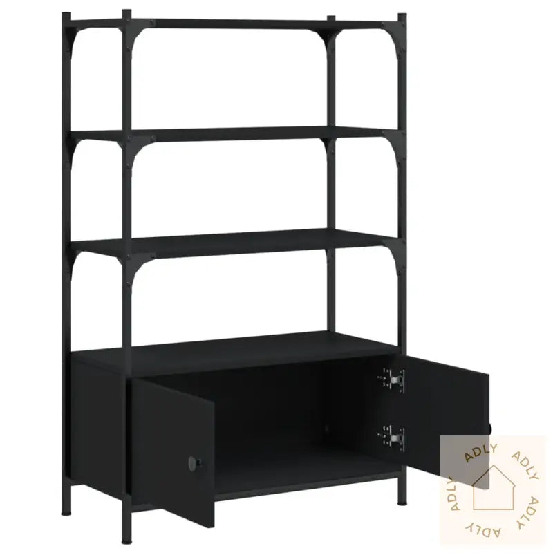 Bokhylle 3 Etasjer Svart 70X30X109,5 Cm Konstruert Tre