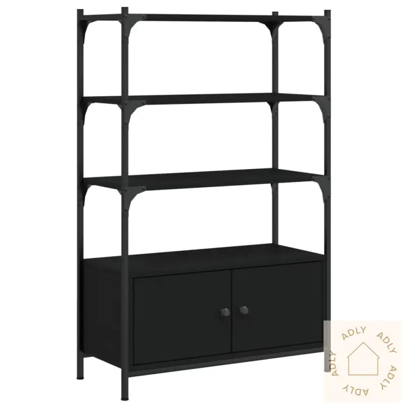 Bokhylle 3 Etasjer Svart 70X30X109,5 Cm Konstruert Tre