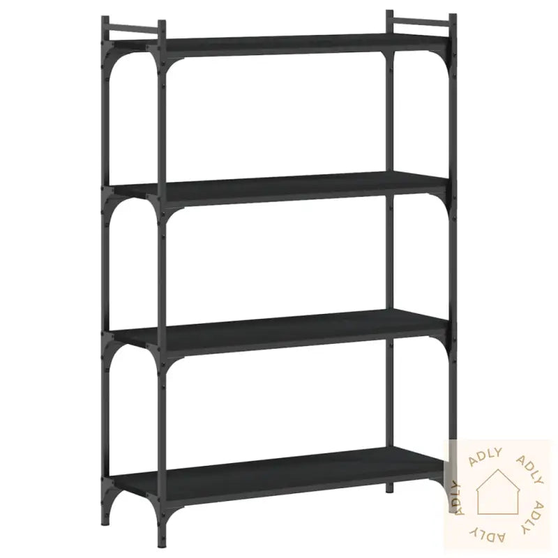 Bokhylle 4 Etasjer Svart 80X30X120 Cm Konstruert Tre