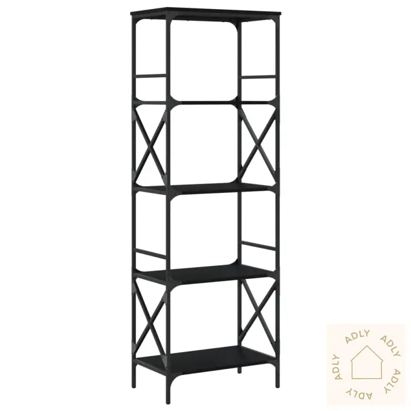 Bokhylle 5 Etasjer Svart 59X35X171 Cm Konstruert Tre