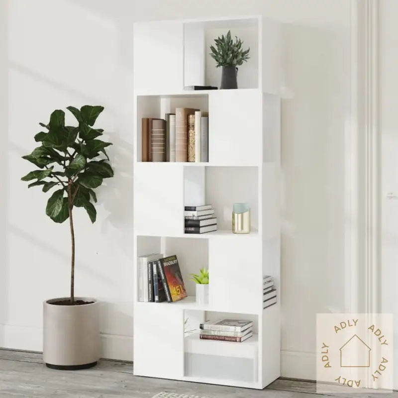 Bokhylle/Romdeler Hvit 60X24X155 Cm Konstruert Tre