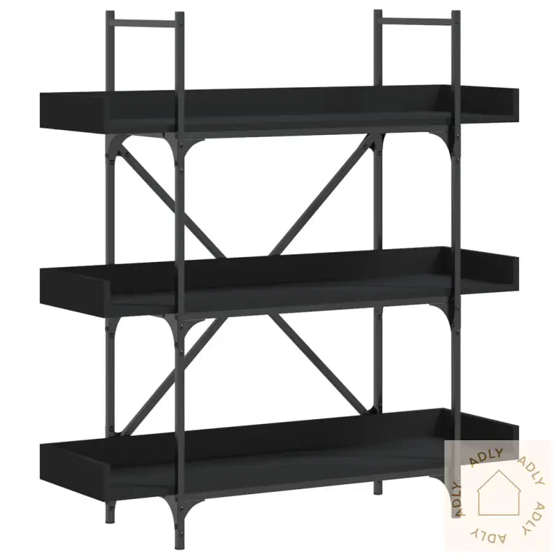 Bokhylle 3 Etasjer Svart 100X33X108,5 Cm Konstruert Tre
