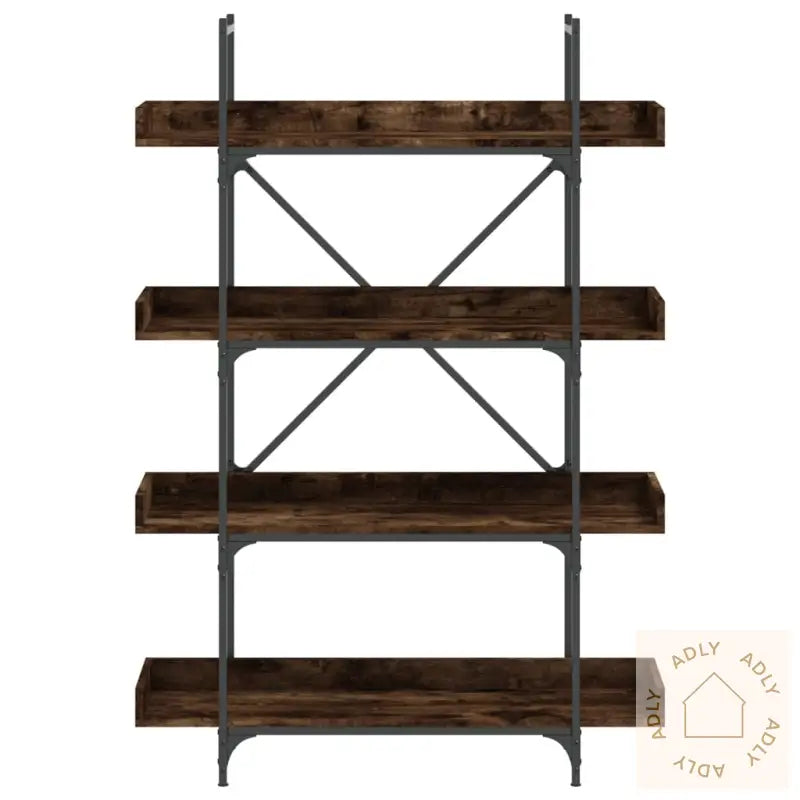 Bokhylle 4 Etasjer Røkt Eik 100X33X145,5 Cm Konstruert Tre