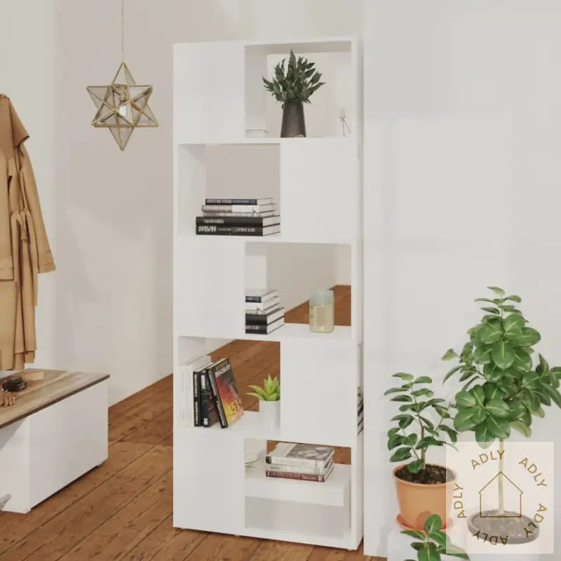 Bokhylle/Romdeler Hvit 60X24X155 Cm Konstruert Tre