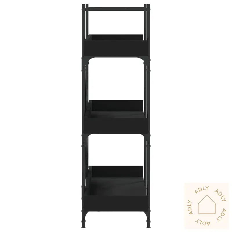 Bokhylle 3 Etasjer Svart 100X33X108,5 Cm Konstruert Tre