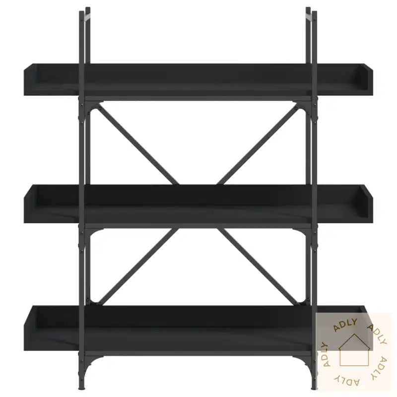 Bokhylle 3 Etasjer Svart 100X33X108,5 Cm Konstruert Tre