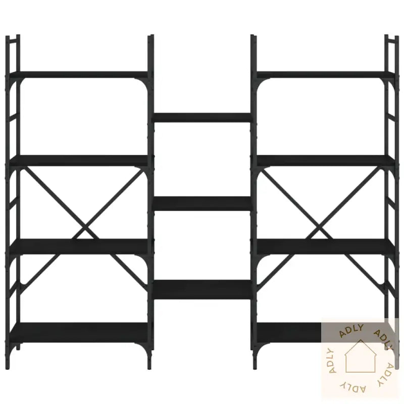 Bokhylle Svart 160X28,5X136,5 Cm Konstruert Tre