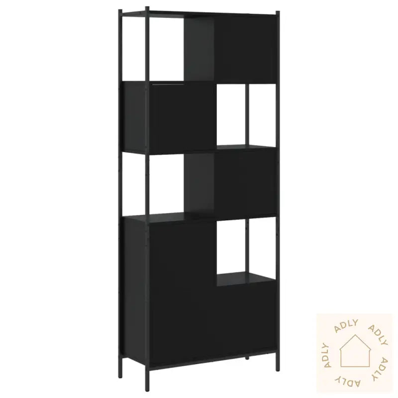 Bokhylle Svart 72X28X172 Cm Konstruert Tre