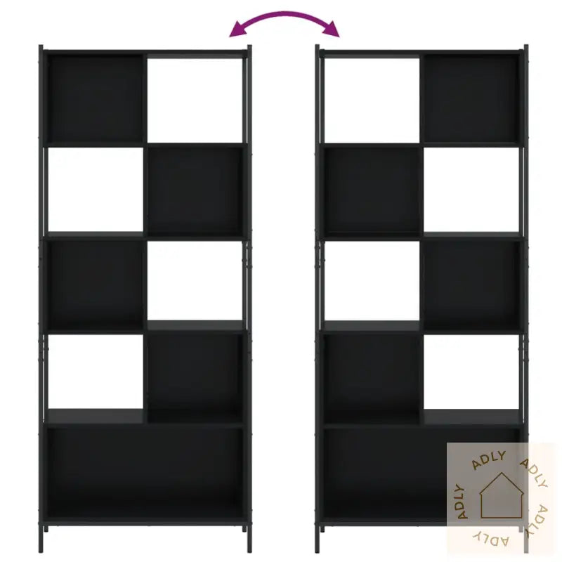 Bokhylle Svart 72X28X172 Cm Konstruert Tre