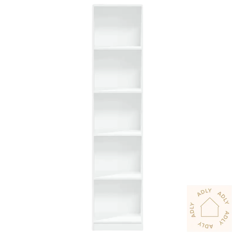 Hvitt praktisk bokhylle fra Dine Møbler med fem hyller, perfekt til hjemmet