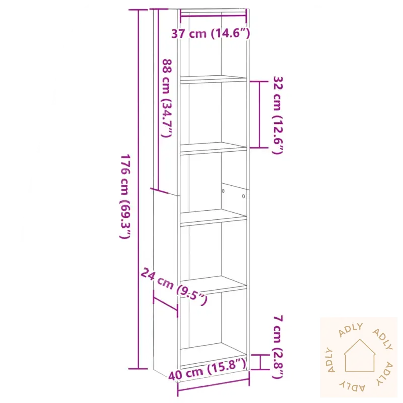 Praktisk bokhylle fra Dine Møbler med høye smale dimensjoner for hjemmet