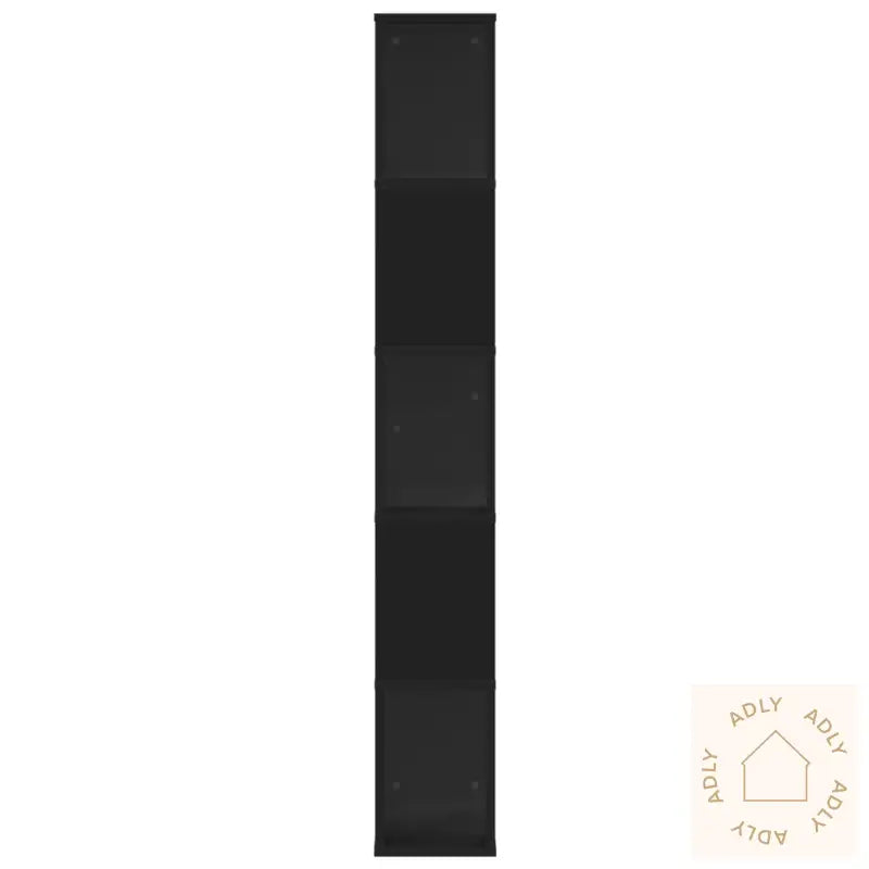 Bokhylle 5 Etasjer Svart 45X23,5X162,5 Cm Konstruert Tre