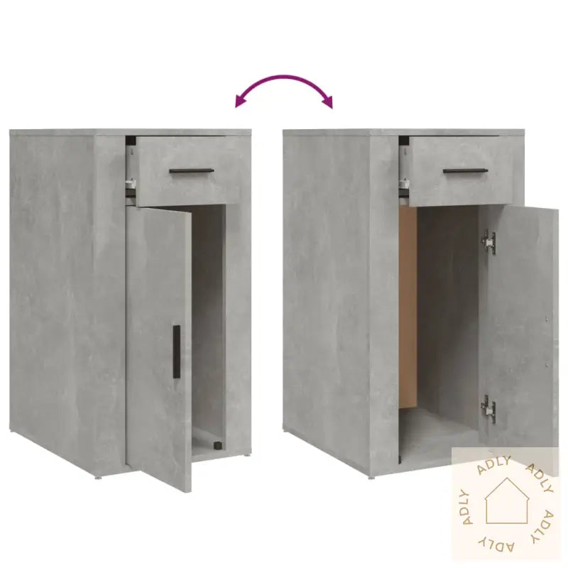 Skap Til Skrivebord Betonggrå 40X49X75 Cm Konstruert Tre