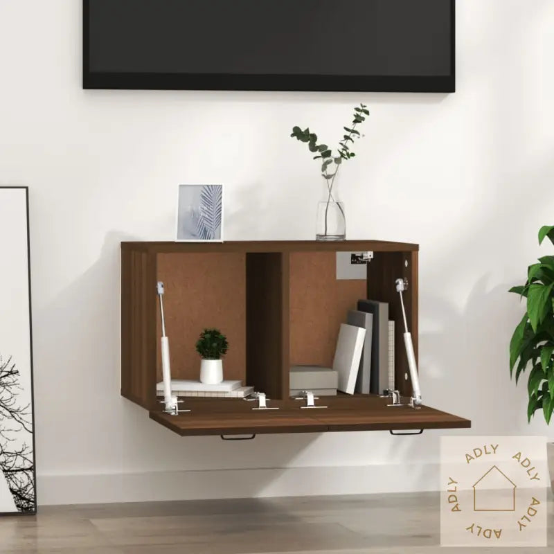 Veggskap Brun Eik 60X36,5X35 Cm Konstruert Tre