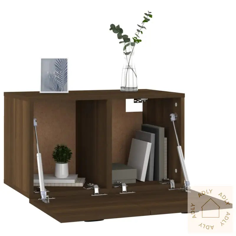 Veggskap Brun Eik 60X36,5X35 Cm Konstruert Tre