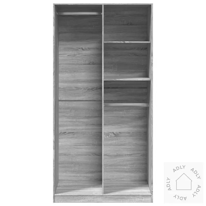 Garderobe Grå Sonoma 100X50X200 Cm Konstruert Tre