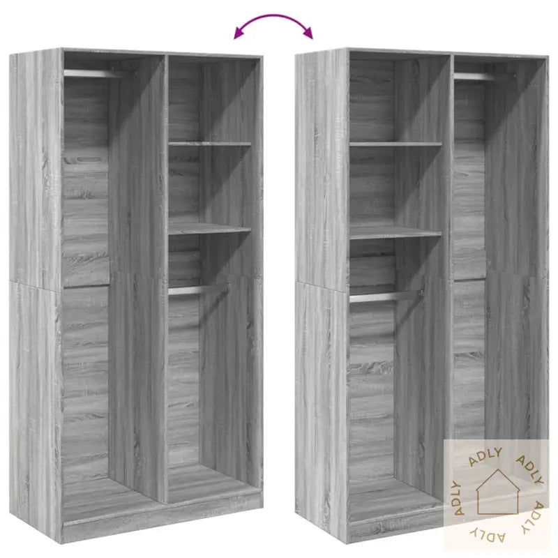 Garderobe Grå Sonoma 100X50X200 Cm Konstruert Tre