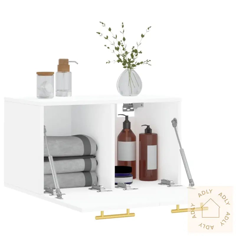 Veggskap Hvit 60X36,5X35 Cm Konstruert Tre